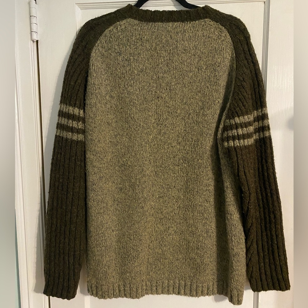 Vintage Concrete Mens Wool Blend Tan Brown Ribbed Hem Crewneck Sweater XL - Picture 2 of 10